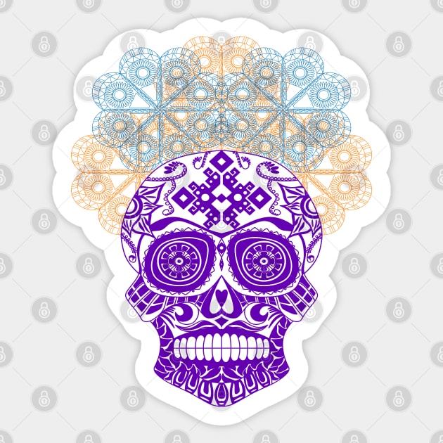 skull in rose candy ecopop Sticker by jorge_lebeau
